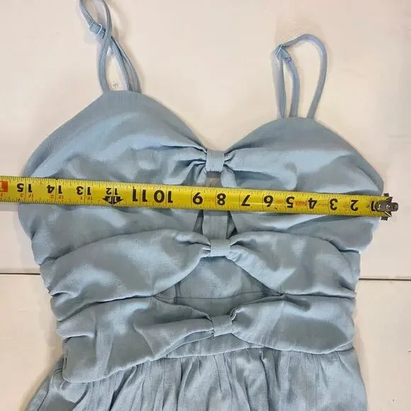 Altard state Bow Cut Out Bella Midi Dress Baby Blue Slip Tank Small - Picture 9 of 11